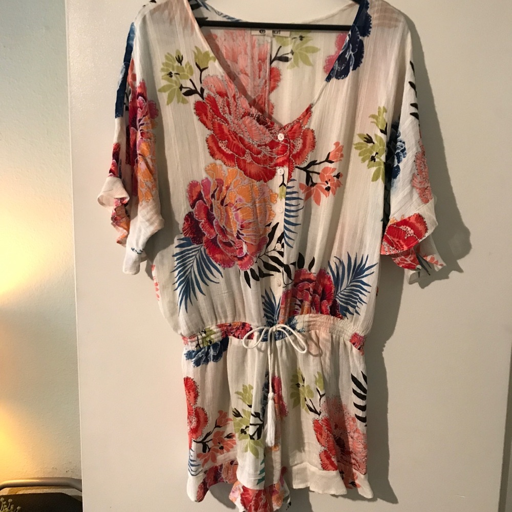Floral beach cover up romper